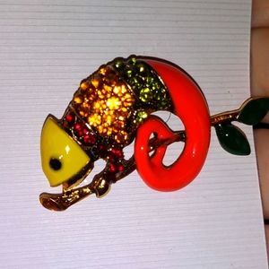 Gorgeous Colorful Lizard Brooch